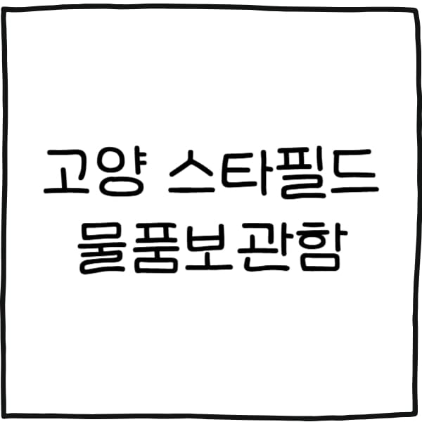 고양스타필드 물품보관함