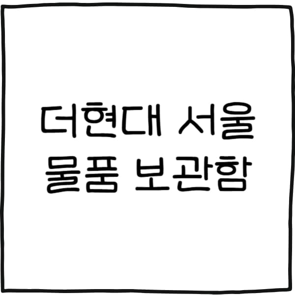 더현대 서울 물품 보관함