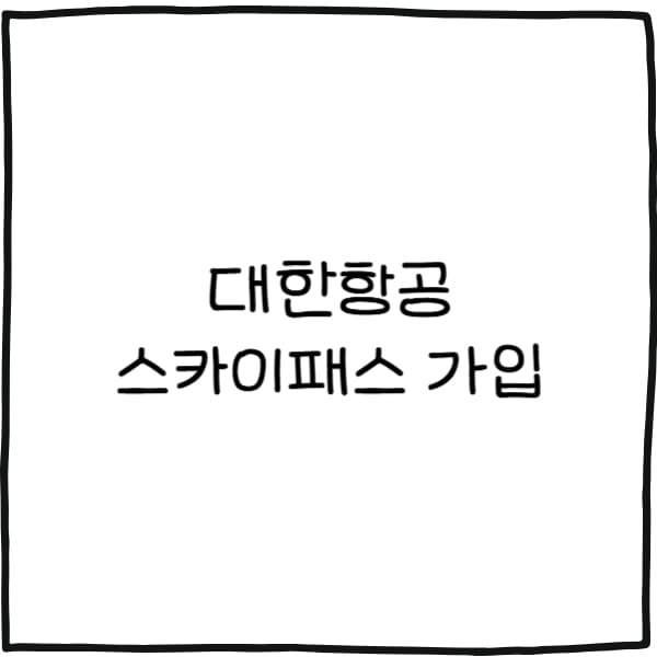 대한항공 스카이패스 가입