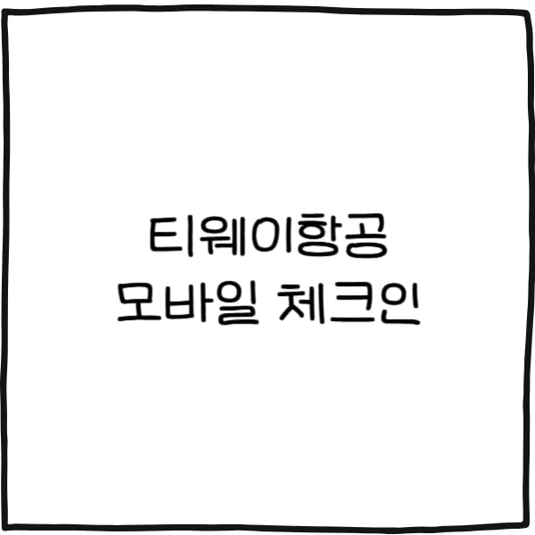 티웨이항공 모바일 체크인