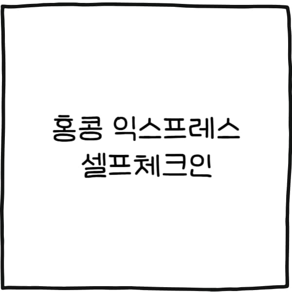 홍콩 익스프레스 셀프체크인